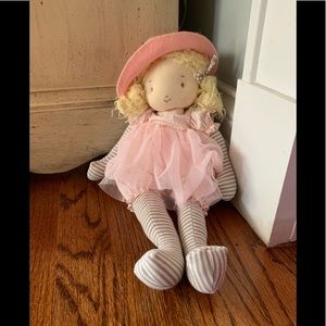 Bunnies By The Bay Elsie Blonde Hair Pretty Girl Plush Doll.